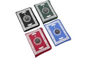 Portable Couleur Tapis, Anlising de prière Musulmane avec Compass Format de Poche Tapis de prière Ompass Qibla Finder avec livret Matière étanche 4PCS