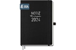 ‎HÄFFT Chäff Wochen-Notiz-Kalender 2024 A5 [Schwarz] Wochenplaner, Notiz-Timer, Terminplaner, Wochenkalender, Organizer, Terminkalender mit Einstecktasche | nachhaltig & klimaneutral