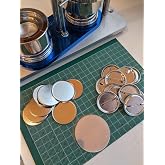 Uvimark | 100 Consumibles completos de chapas para hacer, recambios de chapas con alfiler montado y pl&aacute;stico protector para m