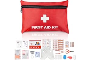Small First aid kit, TENQUAN 100pcs Mini First Aid Kits Compact Lightweight Survial Essentials Kit Supplies for Emergencies at Home Office Travel Hiking Camping Outdoor