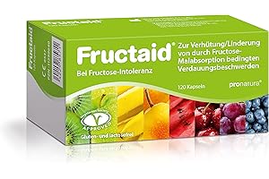 GREHGE pro natura Fructaid – 120 cápsulas para intolerancia a la fructosa, suplemento para la prevención y el alivio de la mala absorción de fructosa indigestión