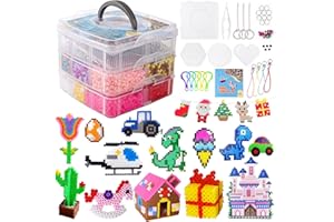 TGTT Perline da stiro, 10000 pezzi per il tempo libero creativo e gioielli 60 modelli, guida per l'uso, design fai da te gioielli, regalo di compleanno/Natale per bambini