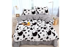 Gafance 3pcs Milk Stains Printed Duvet Cover King Set, Hotel Quality Comforter Cover with Zipper Closure, Kids Bedding Reversible Quilt Cover 220x230 CM & 2 Pillowcases for All Seasons