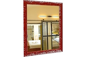 GaviaStore – Julie Rosso 90x70 cm - Specchio da parete moderno (18 formati e colori) grande xxl arred casa art home decor soggiorno modern sala paret camera bagno ingresso