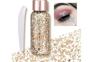 EHIOG Body Glitter Gel, Face Glitter Mermaid Chunky Glitter,Hair Glitter Body Festival Glitter, Eyeshadow Sequins Glitter for Face Body Eye Hair Nails Makeup Long Lasting Sparkling(Brown)