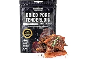 THE MEAT MAKERS Dried Pork Tenderloin Pork Jerky 100g. Carne Seca para Personas Carne de Cerdo Seca Snack de Jerky de Cerdo Merienda Alta en Proteínas Alternativa al aperitivo de carne seca Beef Jerky