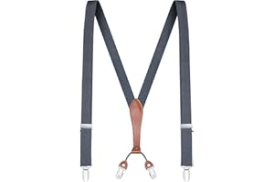 Buyless Fashion Tirantes para hombre - 122 cm correas ajustables 2.54 cm - En Y de Cuero