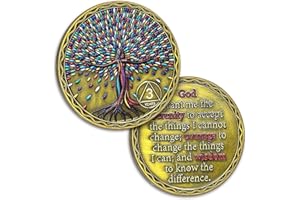 ATSKNSK Colorful Tree of Life 3 Year Sobriety Coin | AA Chip and Medallion with Token Capsule, Incorporating Female Silhouette Design, Celebrating Sobriety Milestones & Achievements, Sobriety Gifts for Women
