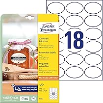 AVERY Zweckform jam etiketten art. 5084 (240 stickers verwijderbaar, 40x40x40,3 mm op A4, bloemenvorm, voor inmaakpotten, gebakzakjes, geschenken AVERY Zweckform jam etiketten art. 5084 (240 stickers verwijderbaar, 40x40x40,3 mm op A4, bloemenvorm, voor inmaakpotten, gebakzakjes, geschenken