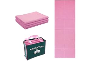 YINLEADER Tappetino da yoga pieghevole, 173 x 61 x 6 mm, tappetino da fitness, tappetino da yoga da viaggio pieghevole