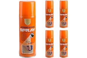 ETREXONLINE Spray Adhesivo Pegamento en Aesol Cola Spray Multiuso de Secado Rápido Fuerte y Ecológico 200ml(Paquete de 5)