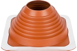 Parotec Solin de Toit - Passage du Toit - Flexible - Fabriqué en Silicone - Résistant aux Hautes Témperatures - Universel -Tuile Métallique - Diamètre de 171 à 343 mm