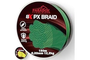 Paradox Fishing PX Tresse Peche 8 brins I 0,07mm à 0,28 mm 150m/500m I étroitement tressés -Tresse de Peche