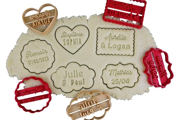 3DKOUPE - Emporte-pièce à composer - Petit Beurre - Personnalisable avec texte - Typo et couleur au choix - Conçu et fabriqué en France …