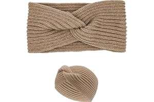 Colours & Beauty gestrickte Stirnband Damen aus Wolle mit Knoten | seilfarbene Haarband Damen Winter | Dicke Ohrenschützer | Kopfhörer Stirnband Mädchen | Kopftuch Damen