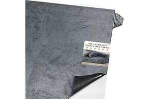 FONDLIFE Mikrofaserstoff Selbstklebend für Cockpit,150 * 40cm Wildleder Optik Kunstleder,Kunstleder Wildleder Optik Stretch Dehnbar Stoff Velours (Dunkelgrau)