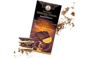 Chocolates Marcos Tonda – Chocolate Negro 72% Gourmet con Naranja | Chocolates Originales Para Regalar | Chocolate Naranja | Desde 1793