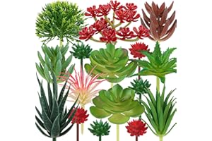 QUOZUO 16 Piezas Suculentas Artificiales Pequeñas Decorativas Mini Plantas Falsas Variadas Adornos Suculentas para Decoración Mesa Hogar Oficina Baño Cocina Balcón
