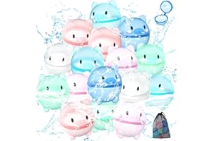 DBPBToU 8/12/16 Stück Wasserbomben Wiederverwendbar für Kinder Erwachsene, Wasserbomben Selbstschließend, Wasserspielzeug Kinder für Familienspiel Strand Poolparty (16-Stück)