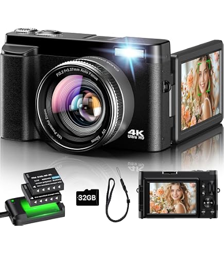 Korons Fotocamera Digitale 56MP Con 6+2 Lenti Ultra Chiare E Visione Notturna, 32GB Inclusi