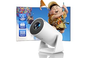 Mini Proyector【Auto Keystone】 20000 Lúmenes Proyector Portátil WiFi Bluetooth Full HD 1080P 4K Soporte, WiMiUS Proyectors con Ángulo Giratorio 270°, Proyectors Cine en Casa para HDMI/USB/TV Stick