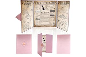 CODKU Back in 1974 Poster UK 50th Birthday Gifts for Women,Happy 50th Birthday Decorations Supplies Card Gift for Her 50 Years Old Birthday Wedding Poster,Home Decor Folded Poster Presents for Mum,8x10 Inch