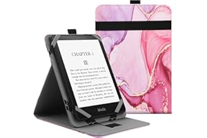VOVIPO Universal Case for 6",6.8" kindle Paperwhite eReaders, Folio Stand Cover z paskiem kompatybilny z Kindle/Kobo/Tolino/Pocketook/Sony 6-6.8calowy czytnik ebooków-Marble Pink