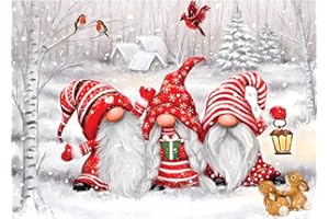 AIRDEA Kits de pintura de diamante de Navidad para adultos, 5D DIY Gnomo, kit de arte de diamante de Navidad, pintura de arte de gemas de invierno, regalos decoración del hogar 40x30CM