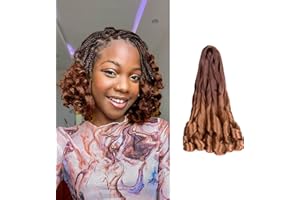 BSMLSPHW Francuskie warkocze do włosów, 30 cm, 8 sztuk, wstępnie rozciągnięte, luźne, falowane, kręcone, syntetyczne włosy do warkoczy (OT33/30)