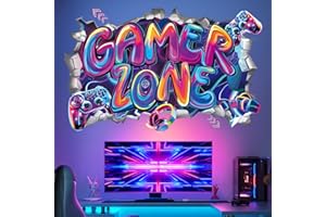 wondever Stickers Muraux 3D Gamer XXL Autocollants Muraux Mural Stickers Graffiti Gamer Zone Mur Brisé pour Chambre Ado Garçon Salle de Jeux Chambre Enfants