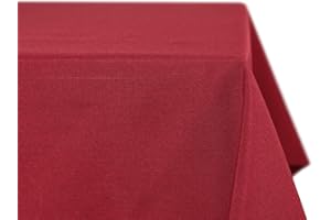BEAUTEX fleckenabweisende und bügelfreie Tischdecke - Tischtuch mit Lotuseffekt - Tischwäsche in Leinenoptik - Größe und Farbe wählbar, Eckig 110x160 cm, Bordeaux