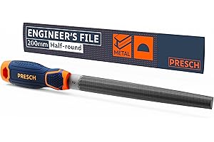 Presch File Half-Round 200mm - High-Quality Half-Round File with for Filing Curves and Straight Lines in Metal, Wood or Plastic - High-Quality Metal File