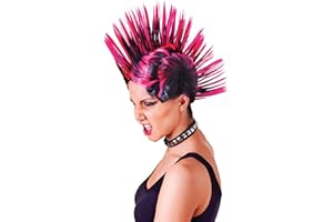 BRISTOL NOVELTY Pink & Black Female Mohican Wig, 1 Pc. - Eye-Catching Design, Perfect for Music Festivals, Parties, Special Events, & More Halloween Halloween