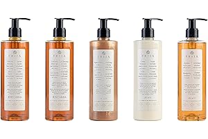Prija XXL Set 5 x 380 ml Flüssigseife, Haut & Haarshampoo, Bodylotion, Duschgel,