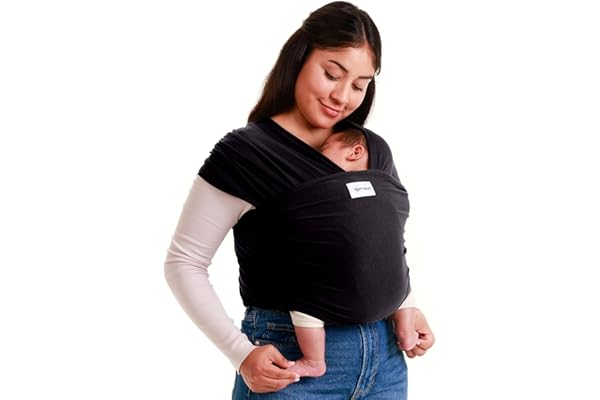 Sleepy Wrap Écharpe de Portage Bébé Pour Nourrissons et Jeunes Enfants – Écharpe de Portage Mains Libres, Élastique, Ergonomique et Légère – Enfants Pesant Entre 3 et 15 kg (Noir)
