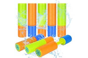 SACEMONTIC Pack de 8 Pistolets à Eau pour Enfants, Pistolets à Mousse pour Enfants, Jouets Aquatiques D'été pour Garçons et Filles, Pistolets à Eau, Piscine Extérieure, Jouets de Plage pour Enfants et Adultes