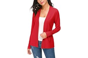 EXCHIC Femmes Manches Léger Manches Longues Devant Ouvert Tricoté Cardigan Gilets