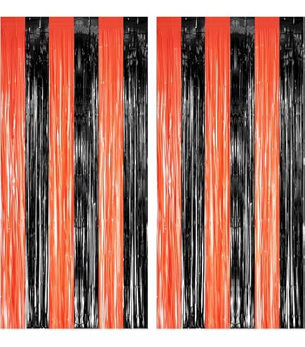 MEISH 6 Rollen Halloween Krepppapier Dekoration Luftschlangen Schwarz Orange Lila Party Deko