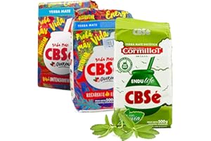 YERBEE CBSé Yerba Maté Guaraná 2x0.5 kg + CBSé Yerba Maté Endulife 0.5 kgThé maté d'Argentine Boisson revigorante et énergisante