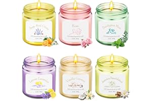 WEBPLATZ Candele profumate in vetro, 6 candele profumate da 3,5 OZ, set regalo per donne, aromaterapia, candele di soia per rilassarsi, candele profumate di Natale con 150 ore, lunga durata, piccoli regali per