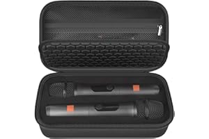 Boobowl Boîtier de microphone sans fil compatible avec JBL Wireless Deux microphones/pour JBL Partybox, sac de stockage de voyage double micro portable pour récepteur, piles et autres accessoires