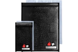 HIDAMAZY Keyless Go Schutz Autoschlüssel, Faraday Tasche Cage Wasserdicht & Feuerfest Tasche Hülle für Laptops/Handys/Radio/Autoschlüssel Signalblocker/Anrufe/EMP/RFID Blocker(S+M 2 Stück, Schwarz)