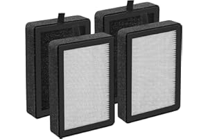 FRE.FILTOR Paquete de 4 filtros de repuesto para sistema de filtración de 3 etapas para purificadores de aire LEVOIT LV-H128 y LV-H13EU, en comparación con LV-H128-RF y LV-13EU-RF
