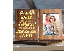 SUOPDH Muttertagsgeschenke für Mama, Personalisiert Bilderrahmen LED Mama Geschenk, Geburtstagsgeschenk für Mama, Besten Mama Geschenk zum Weihnachten, Geburtstag, Muttertag - Mutter Geschenk Fotolampe