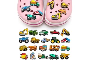 Guidre 20 sztuk zawieszek do butów dla dzieci, koparki, dekoracja butów dla dzieci, z PCW, dekoracja butów z motywem kreskówkowym, przypinki do opasek, bransoletek, dla dziewcząt i chłopców, PVC