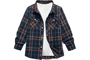 SwissWell Camicia a Quadri Ragazzi Ragazzo Flanella Camicie Bambini Bambino Maniche Lunghe Classica Autunno Inverno Camicia