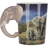 Puckator SMUG21 - Tazza con manico a forma di elefante, 8,5 x 11,5 x 10,5 cm, Multicolore