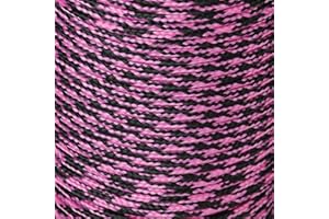 SAVAGE ISLAND Army Military Paracord Reel 3mm Basha Tent Bivi Camping Guy Rope Para Cord (Black/Pink, 50ft)