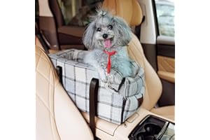 ARKYOMI Fotelik samochodowy dla małych psów, fotelik samochodowy, dla małych zwierząt, do 6 kg, konsola środkowa dla psów i kotów, fotelik samochodowy, do domu, podróży