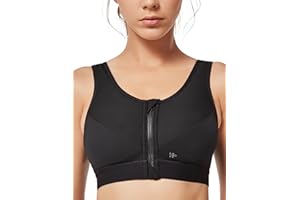 Yvette Sport BH Damen mit Vorderverschluss ohne Dicker Polsterung starker Halt Fitness Bra